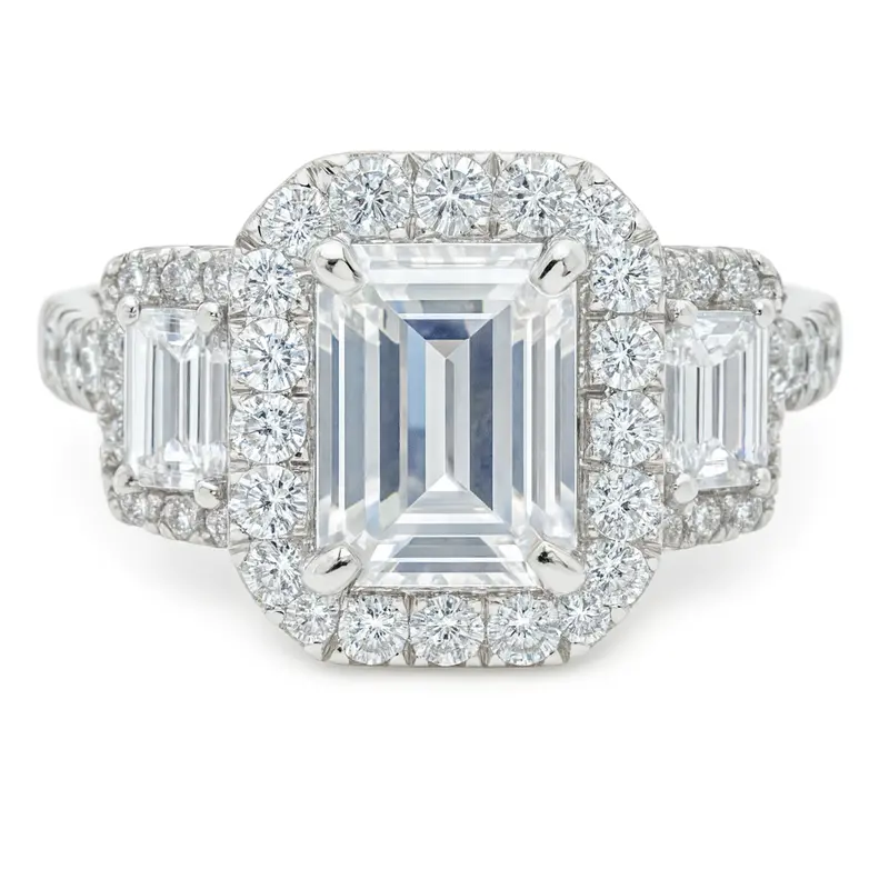 Love Story® Forever Framed Emerald Cut Engagement Ring 1