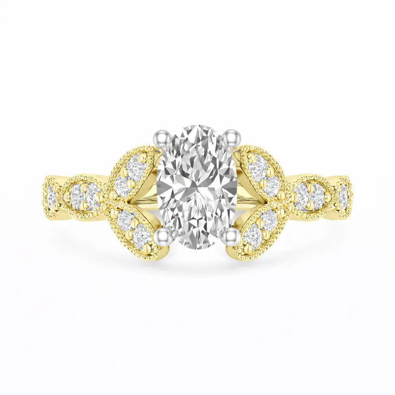 Love Story® Golden Bloom Oval Diamond Engagement Ring 1