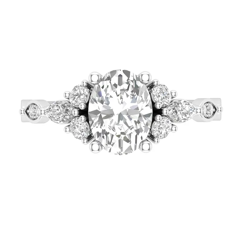 Love Story® Marquise Embrace Oval Diamond Engagement Ring 1