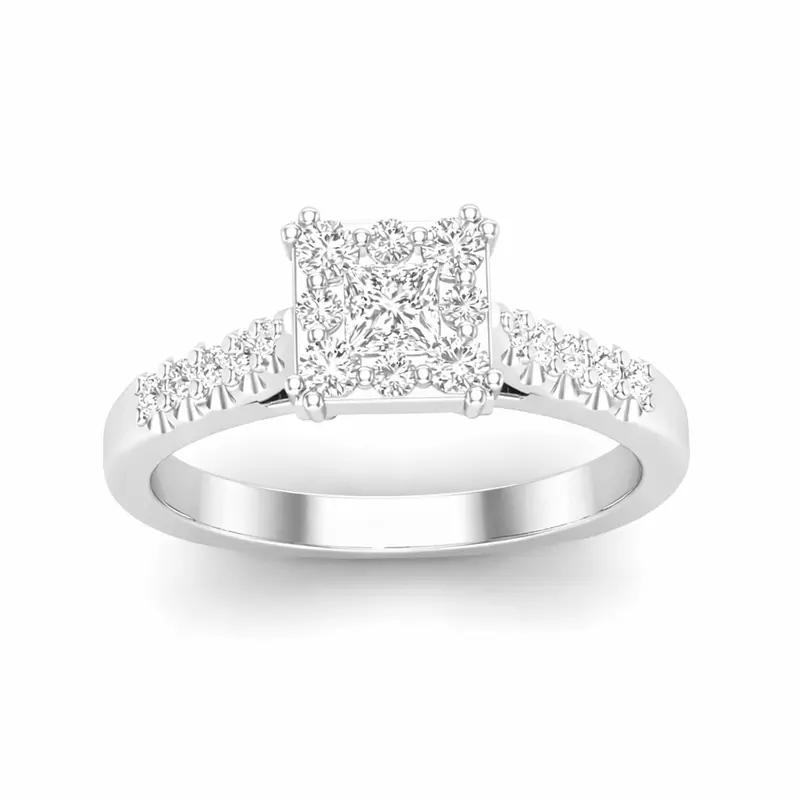 Love Story® Radiant Illusion Princess Cut Diamond Bridal Set 1