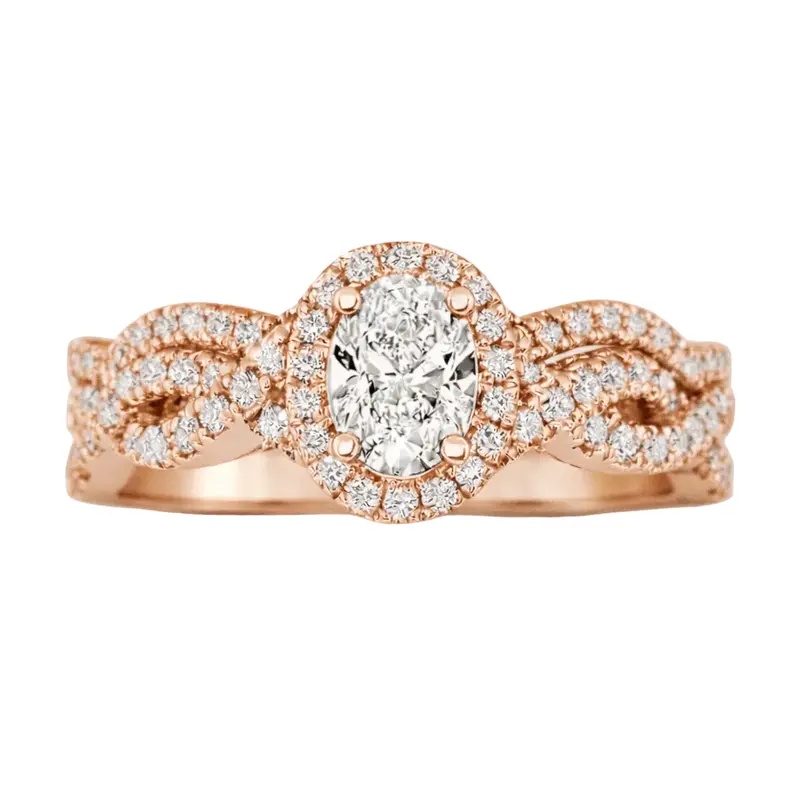 Love Story® Rosé Twist Oval Diamond Engagement Ring 1