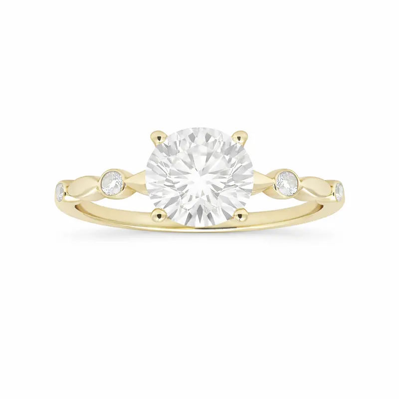 Love Story® Round Petal Path Diamond Engagement Ring Mounting 1