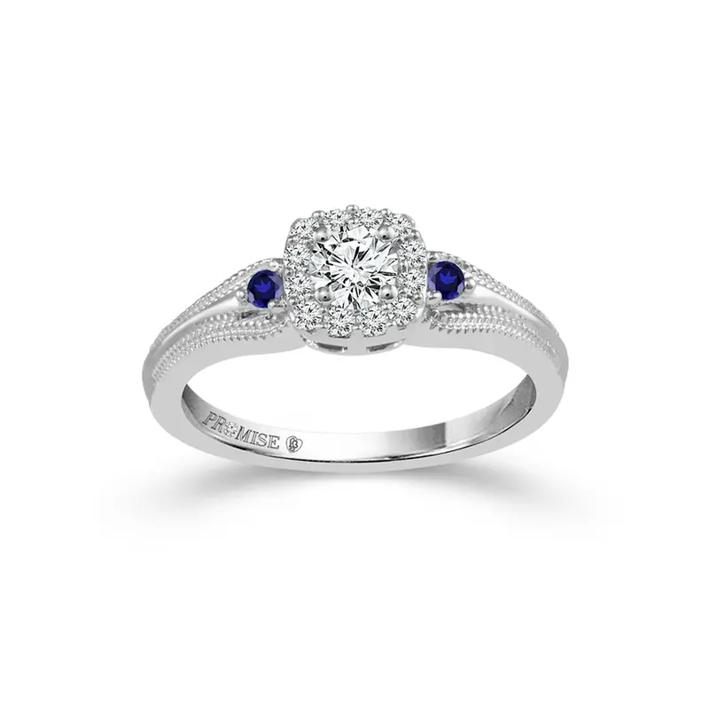 Love Story® Sapphire Embrace Round Diamond Engagement Ring 1