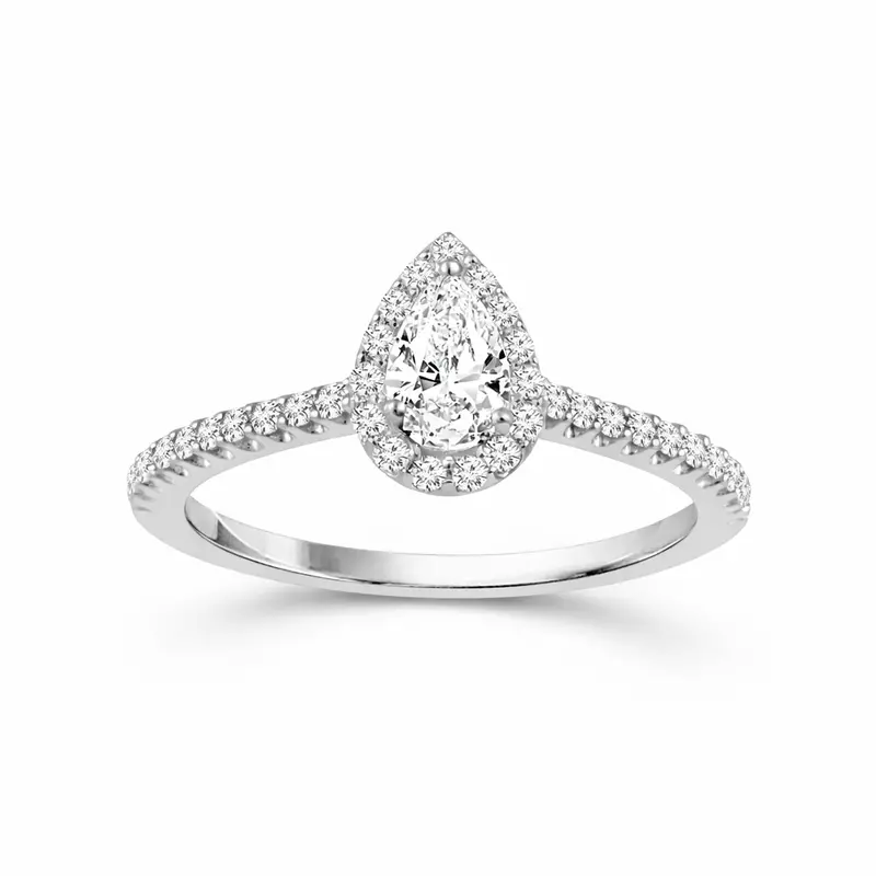 Love Story® Timeless Teardrop Pear Diamond Engagement Ring 1