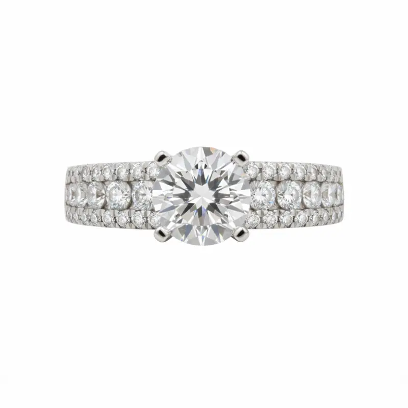 Love Story® Trio Path Round Diamond Engagement Ring Mounting 1