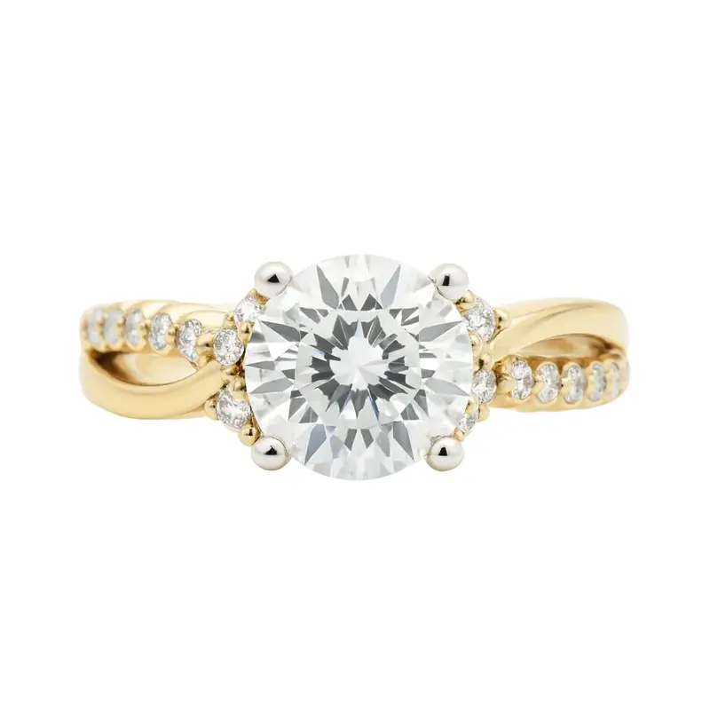 Love Story® Twisted Promise Round Diamond Engagement Ring Mounting 1