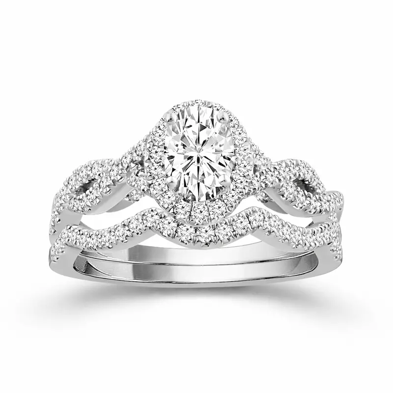 Love Story® Twisting Unity Round Diamond Bridal Set 1