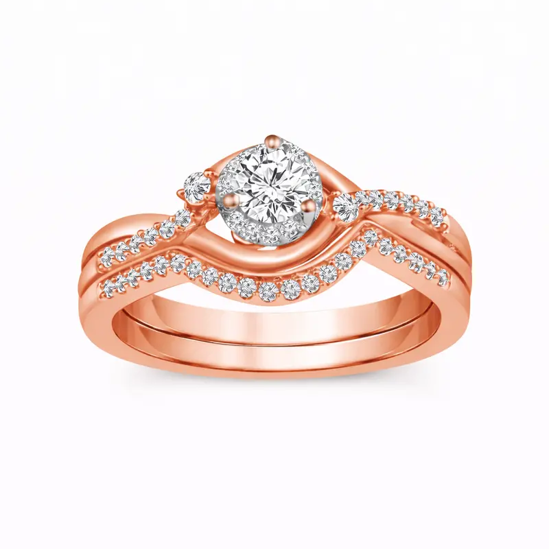 Love Story® Warm Embrace Round Diamond Bridal Set 1