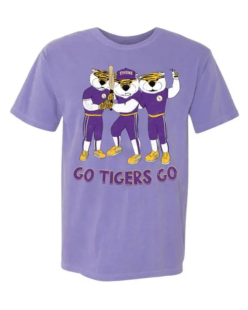 Lsu Tigers Baseball Fighters Mascot Violet Cc Tee 1