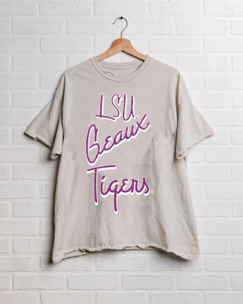 Lsu Tigers Beverly Gray Thrifted Tee 1