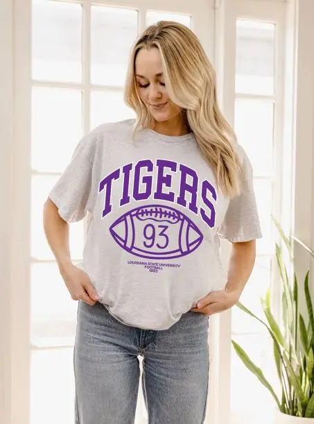 Lsu Tigers Campus Classic Ash Gray Thrifted Tee 1