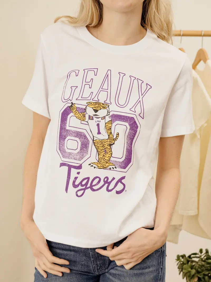 Lsu Tigers Club Mascot White Ellie Perfect Tee 1