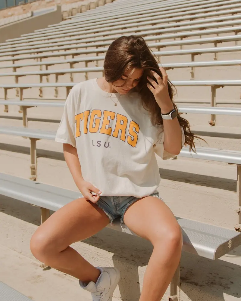 Lsu Tigers Filled Gault Off White Thrifted Tee 1