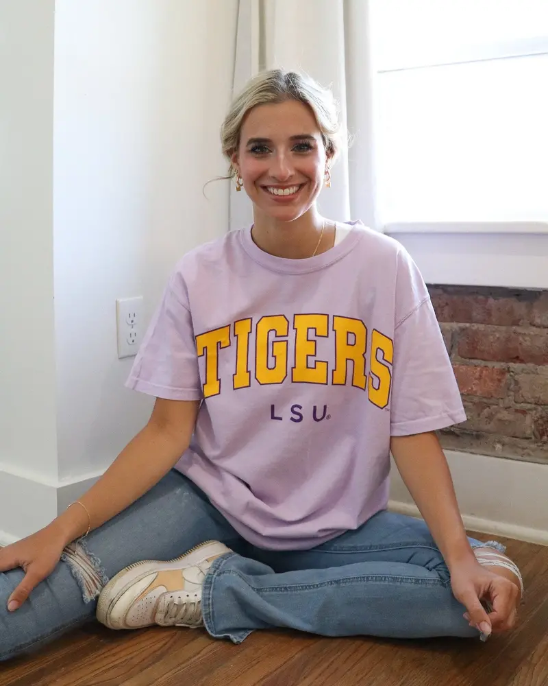 Lsu Tigers Filled Gault Orchid Tee 1