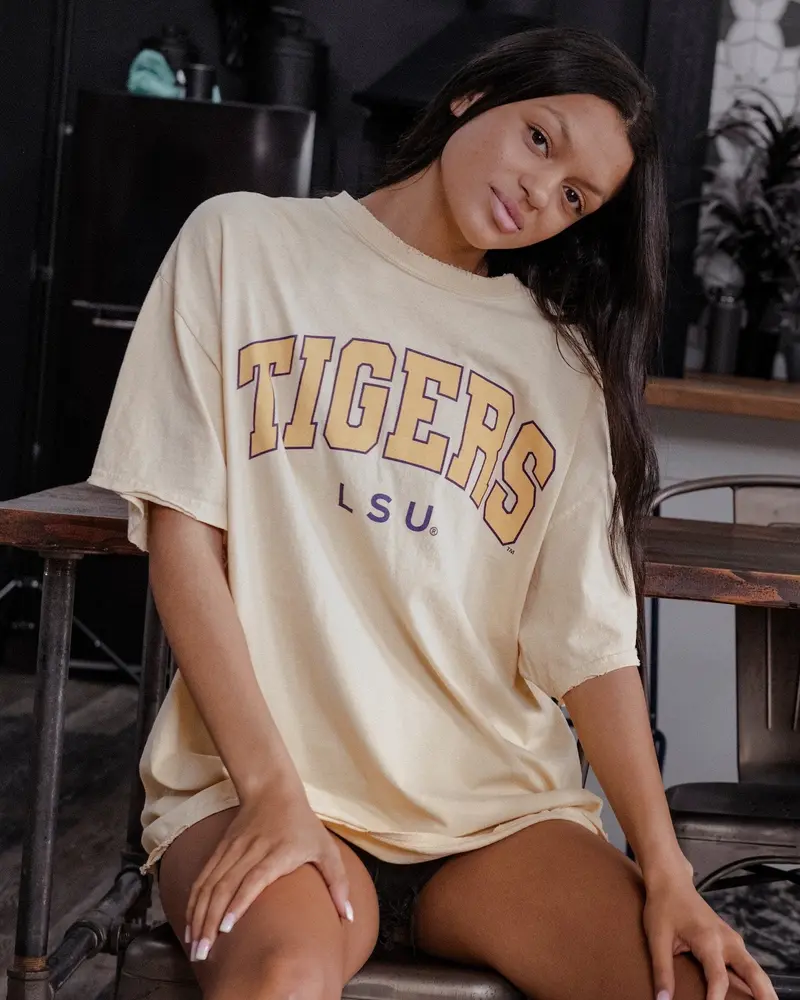 Lsu Tigers Filled Gault Yellow Thrifted Tee 1