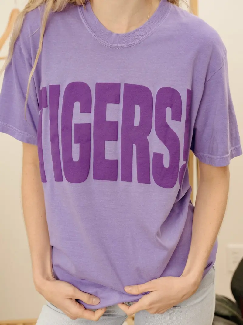 Lsu Tigers Mono Puff Ink Violet Tee 1