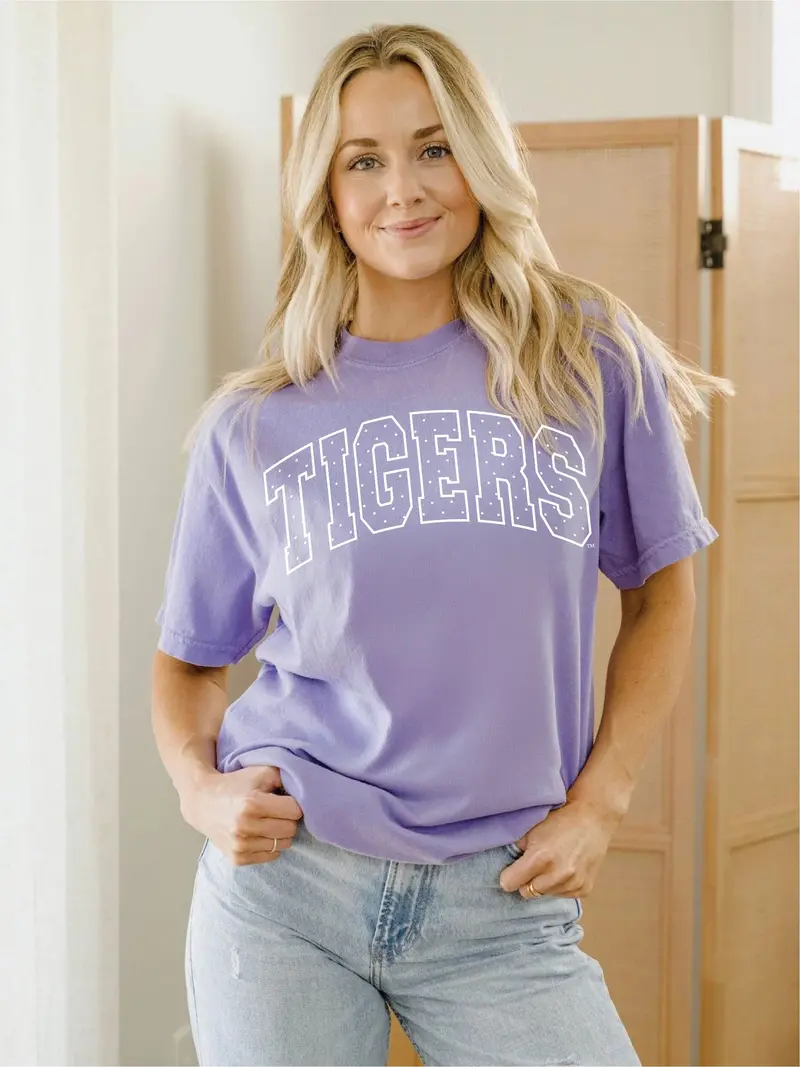 Lsu Tigers Polka Dot Puff Ink Violet Cc Tee 1