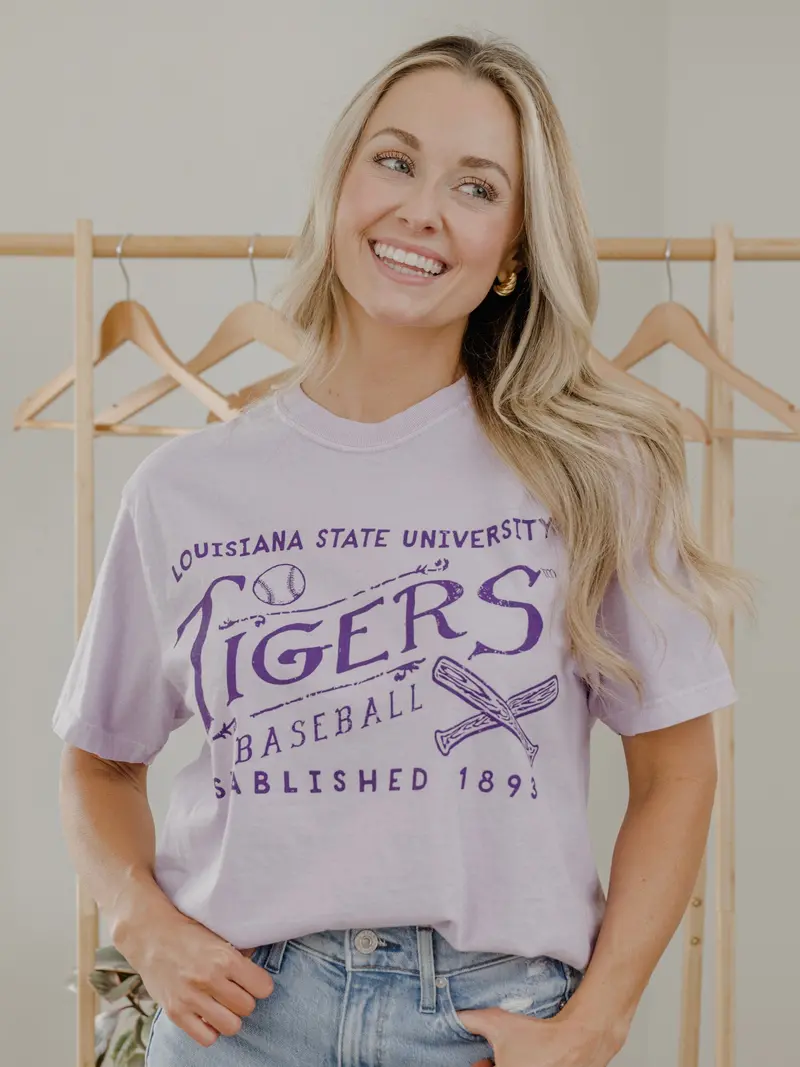 Lsu Tigers Rl Baseball Violet Cc Tee 1