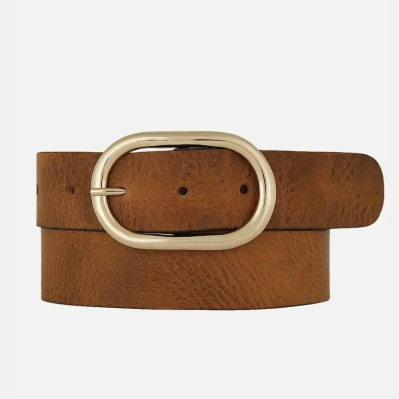 Luxe Leather Belt With Oval Buckle 1