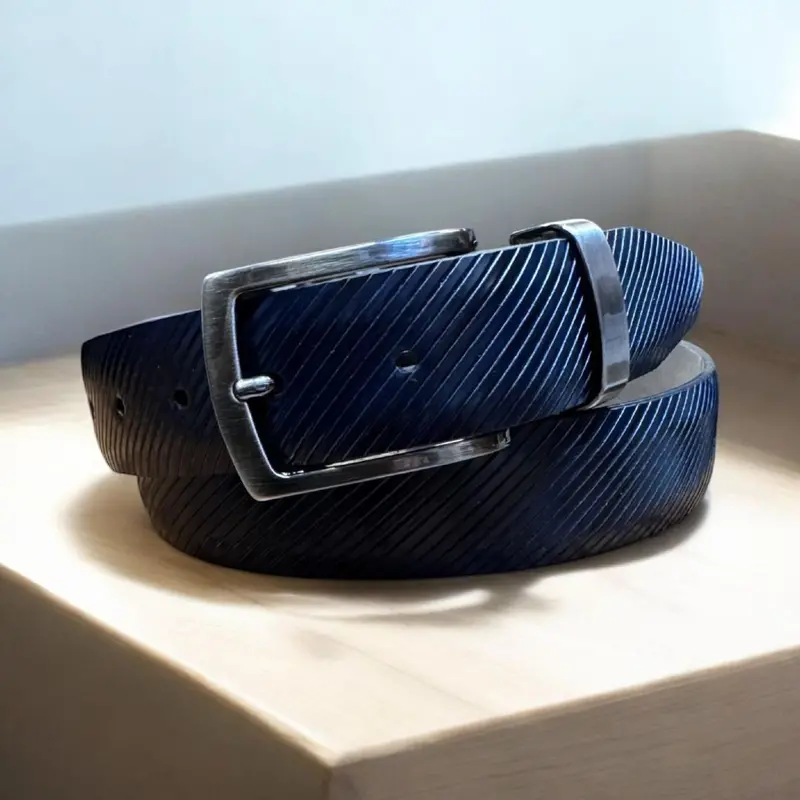 Luxury Italian Textured Leather Belt 1