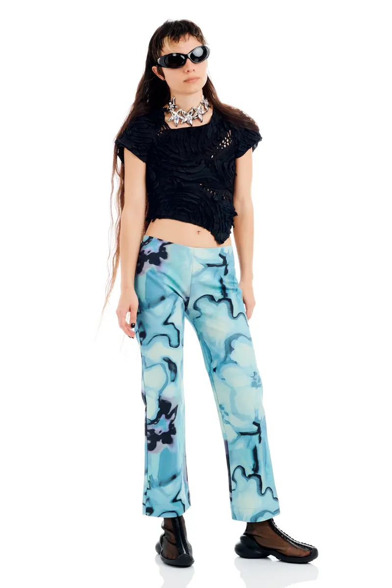 Mariposa Pant Sky Watercolor Floral 1