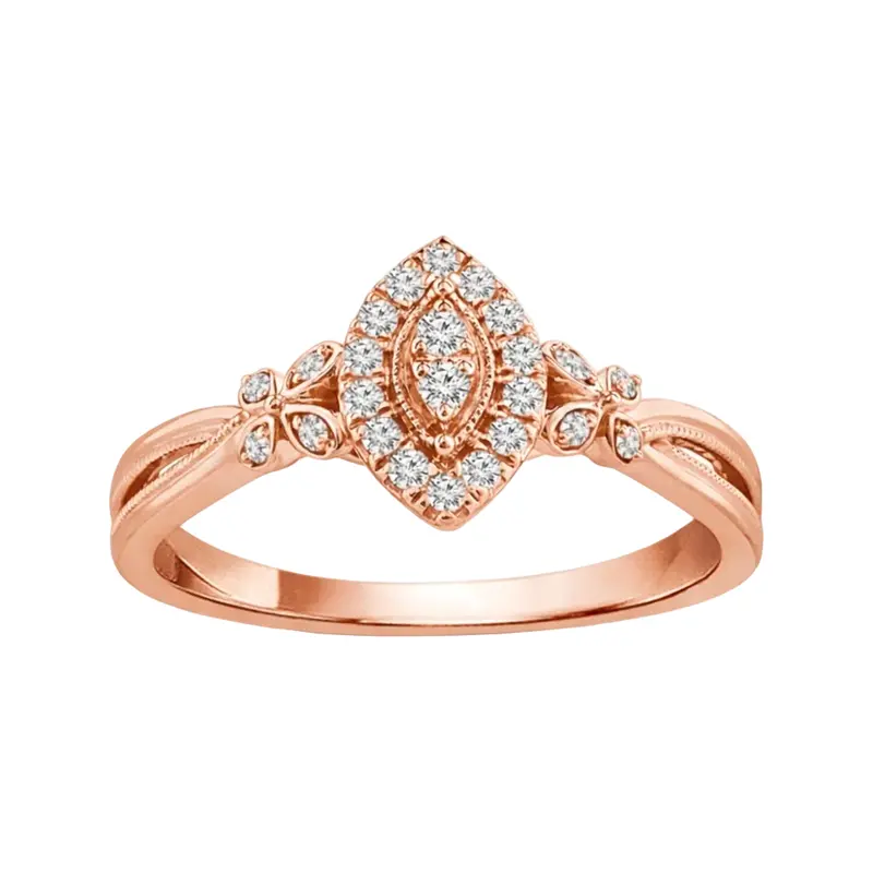 Marquise Muse Round Diamond Promise Ring 1