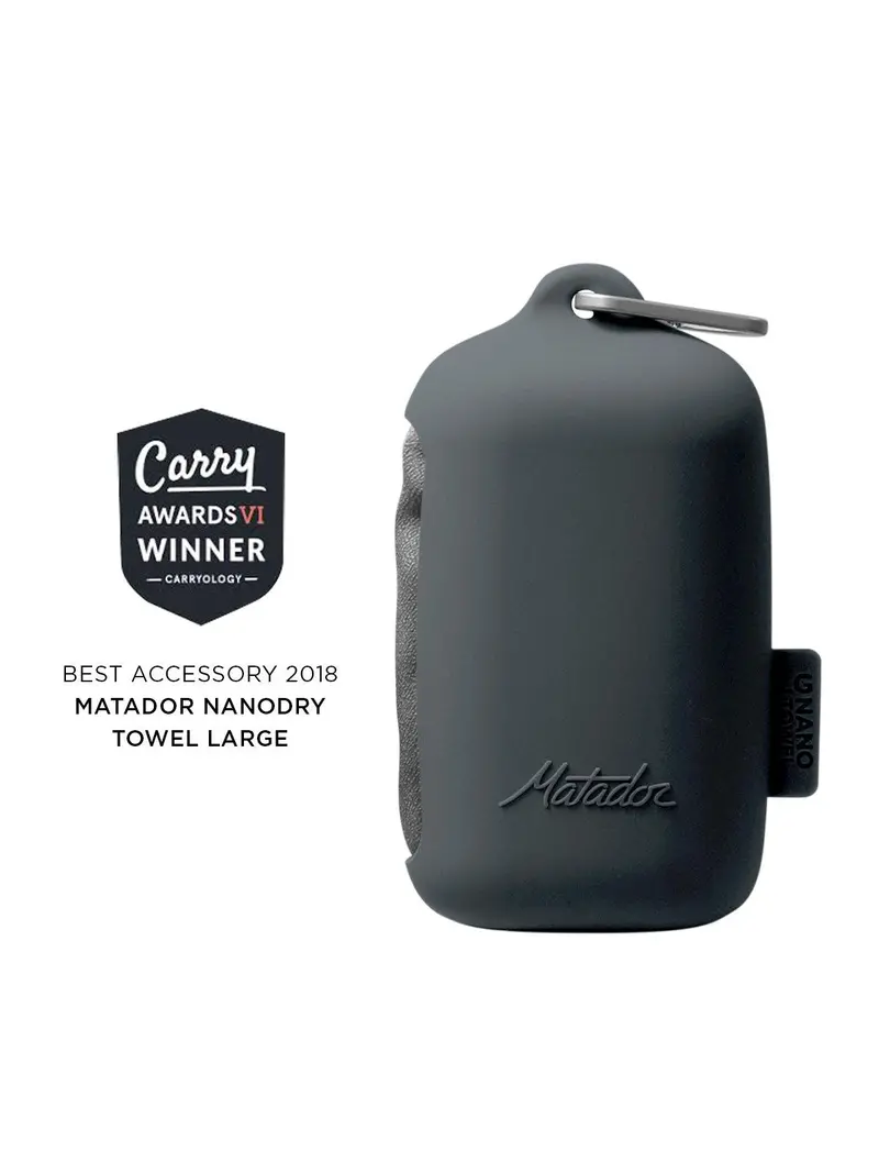 Matador Nanodry Shower Towel Large Charcoal Grey 1