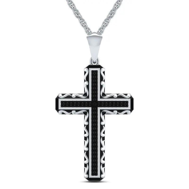 Midnight Filigree Cross Necklace 1