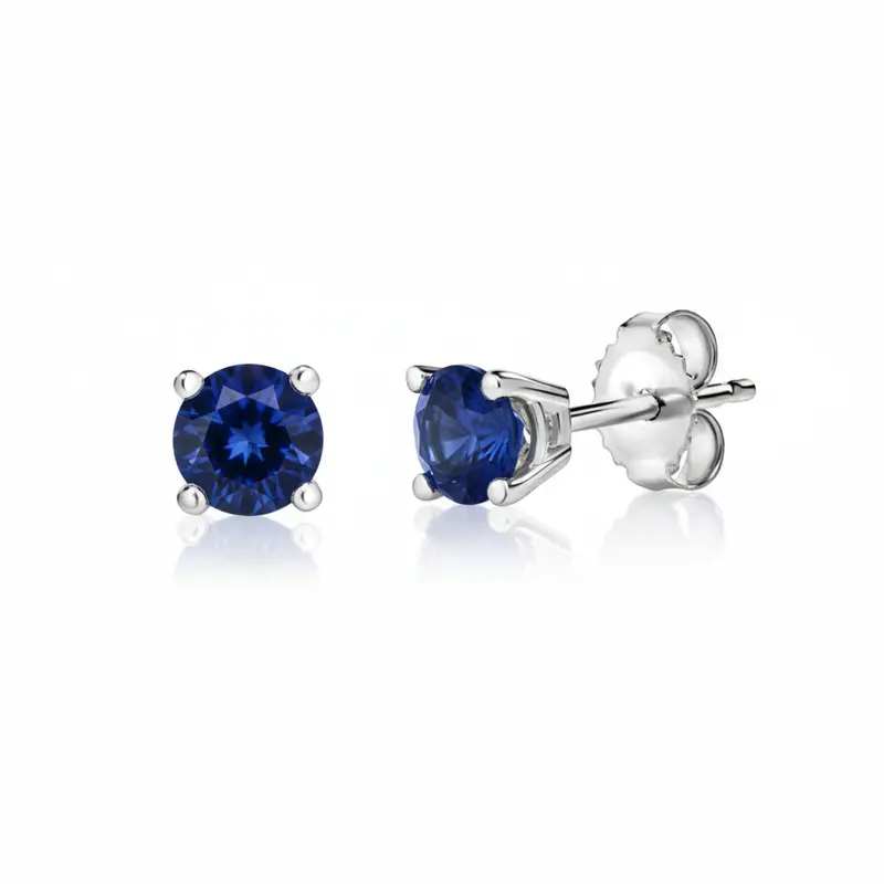 Midnight Sapphire 10K Stud Earrings 1