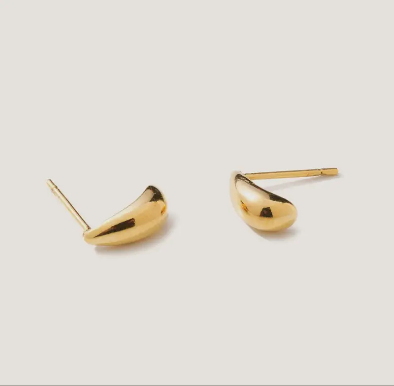 Mini Gold Teardrop Studs 1