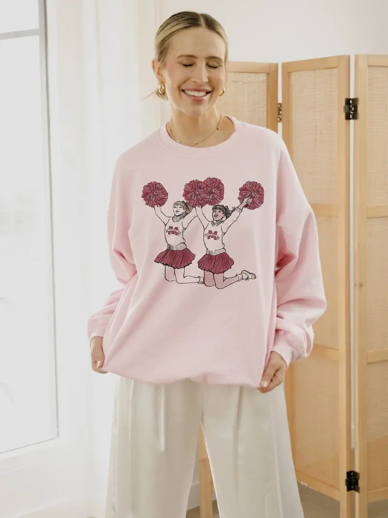 Mississippi State Bulldogs Cheer Pink Sweatshirt 1