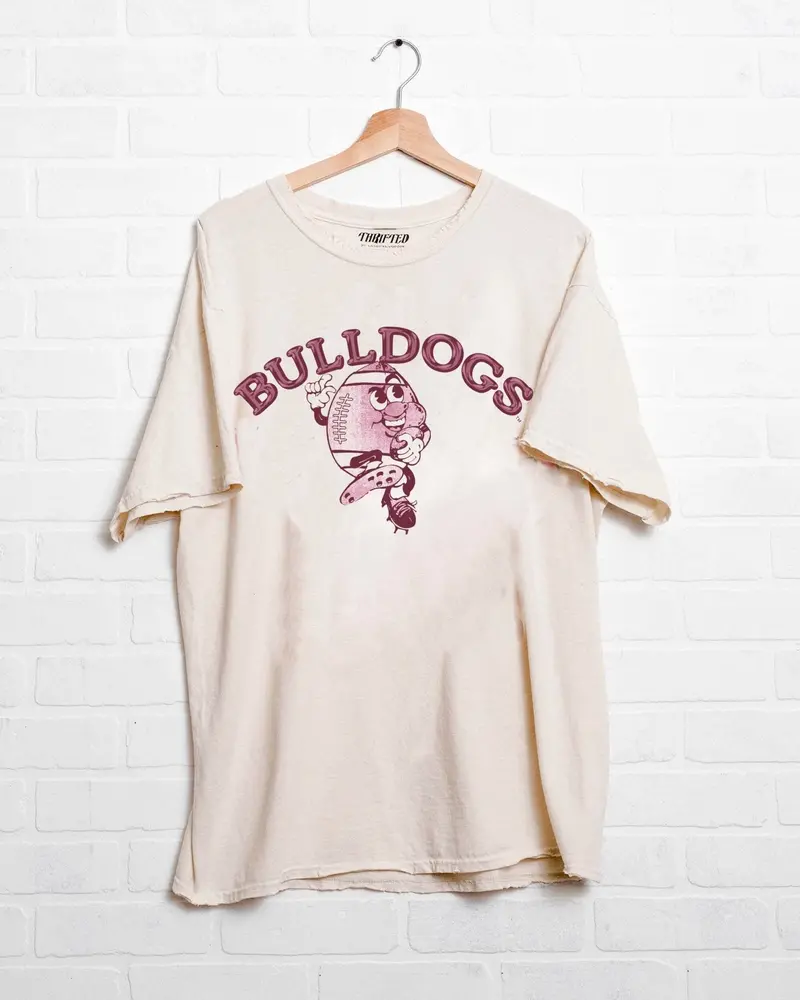 Mississippi State Bulldogs Football Run Off White Thrifted Tee 1