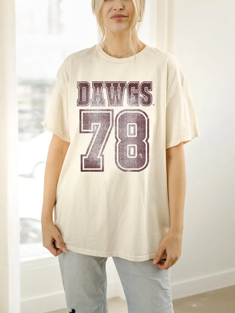 Mississippi State Bulldogs Player Off White Thrifted Tee 1