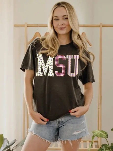 Mississippi State Bulldogs Quilted Puff Ink Pepper Cc Tee 1