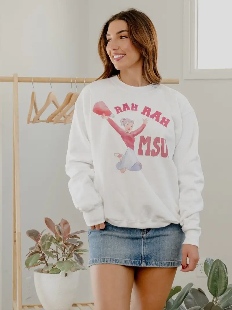 Mississippi State Bulldogs Rah Rah White Sweatshirt 1