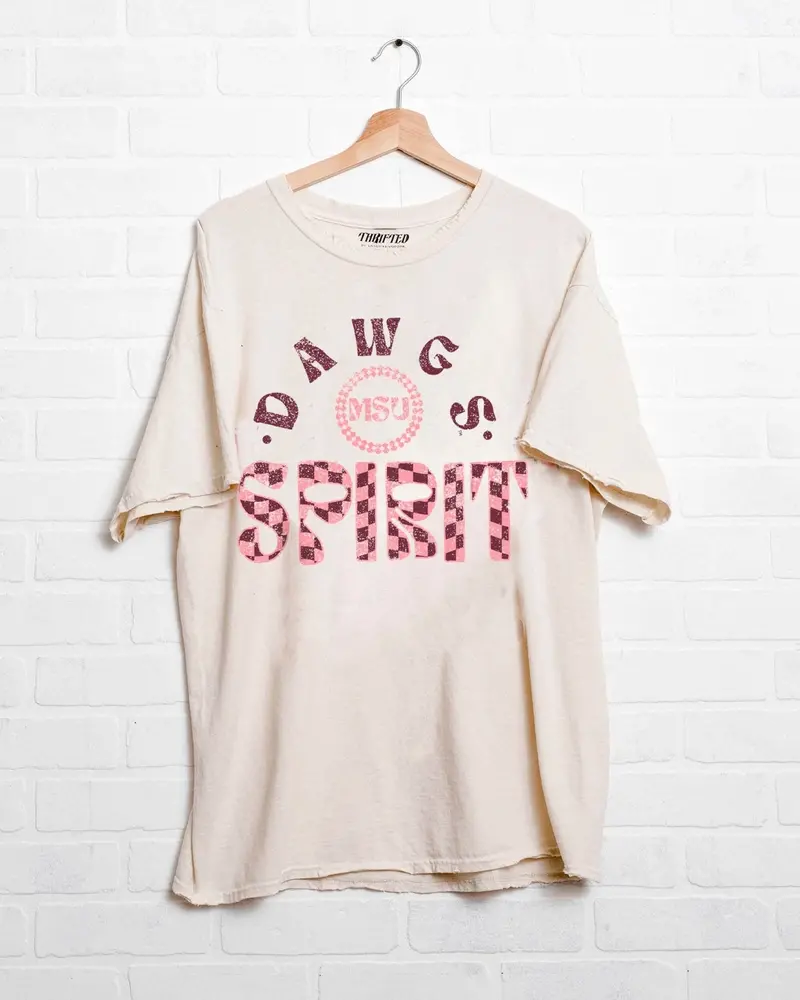 Mississippi State Bulldogs Spirit Off White Thrifted Tee 1