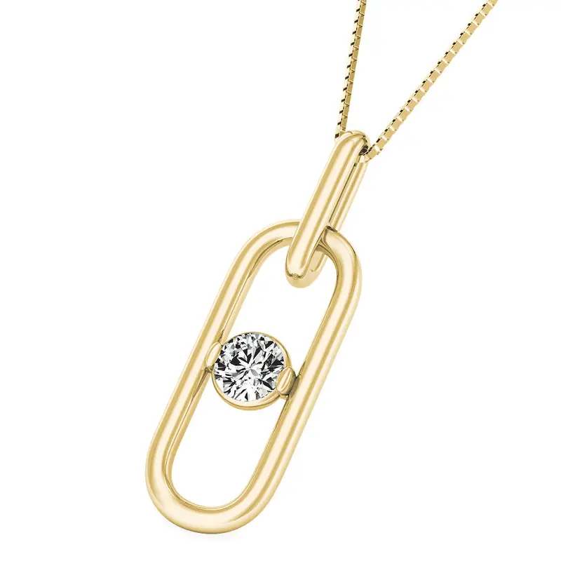 Modern Link Diamond Pendant 1
