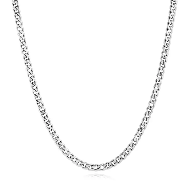 Modern Silver Curb Chain 1