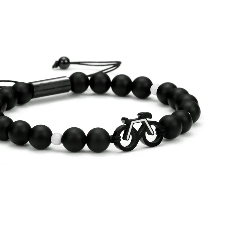 Monochrome Bike Beaded Bracelet 1