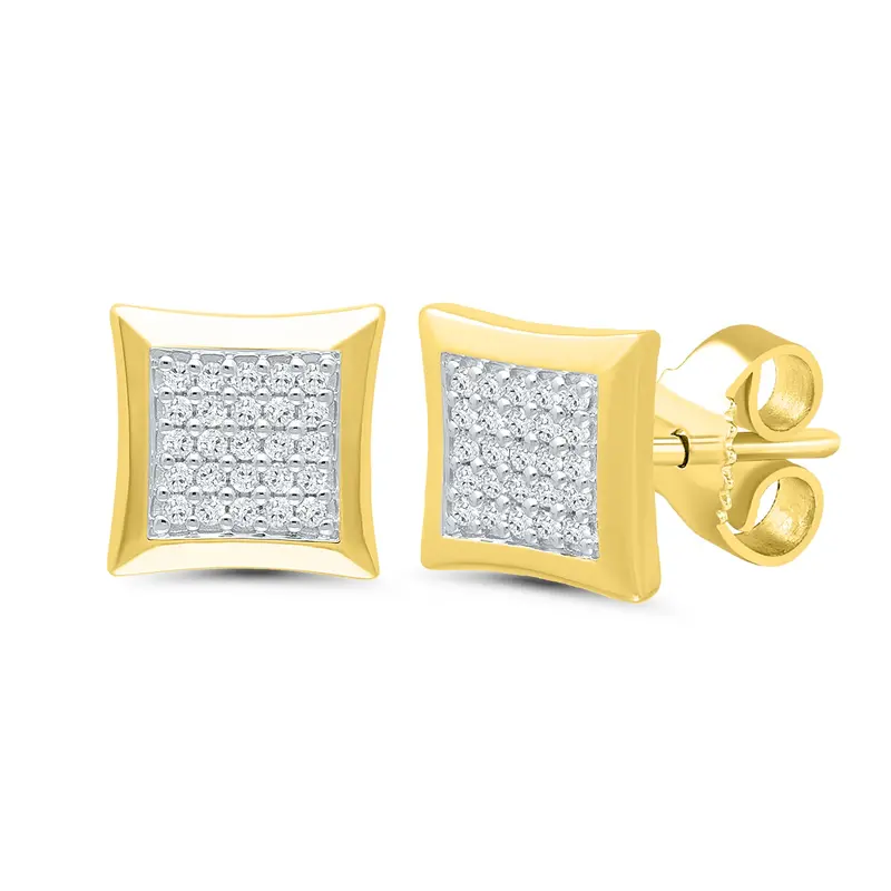 Mosaic Square Diamond Stud Earrings 1