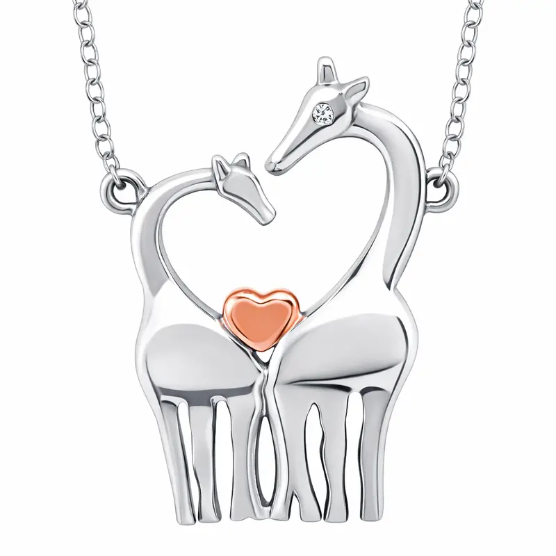 Mother &Amp; Baby Giraffe Pendant 1