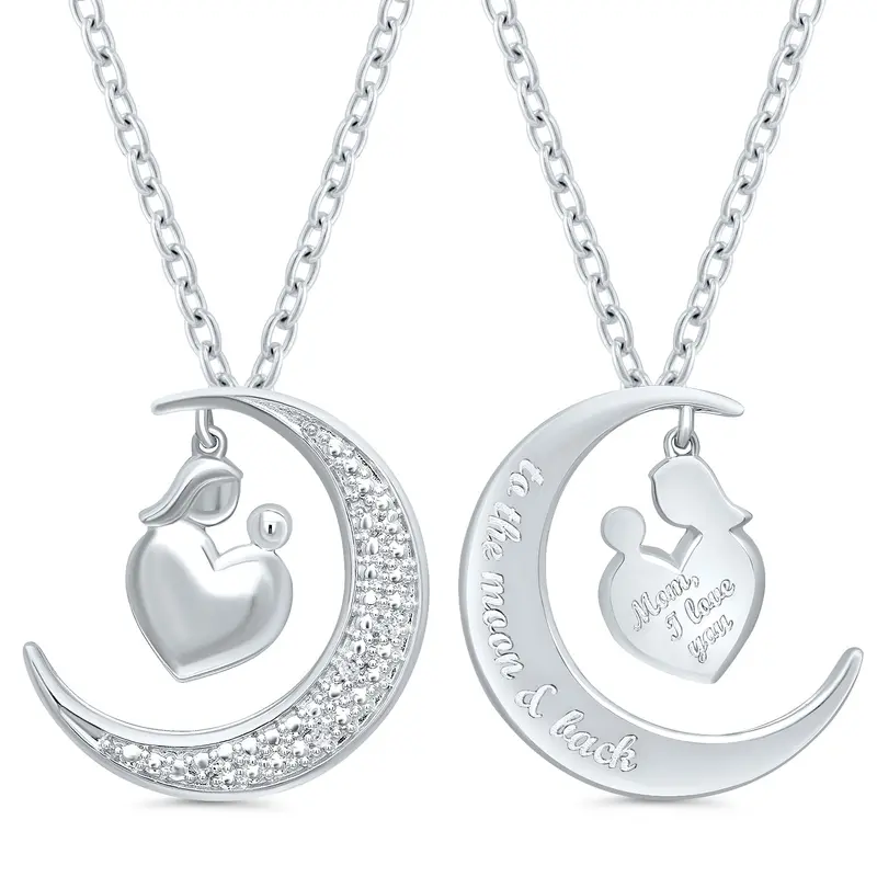 Mother Child Moon Embrace Pendant 1