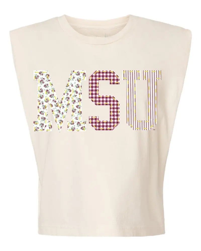 Msu Mississippi State Bulldogs Quilted Puff Ink Off White Tank 1