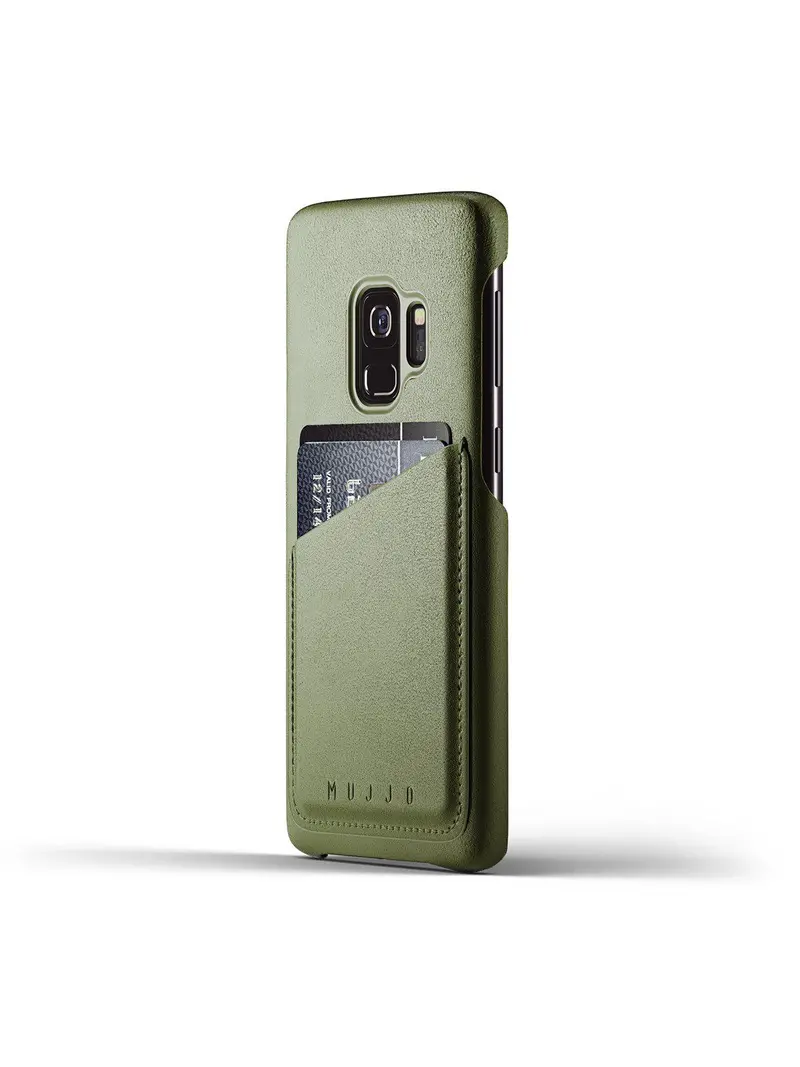 Mujjo Full Leather Wallet Case For Galaxy S9 Olive 1