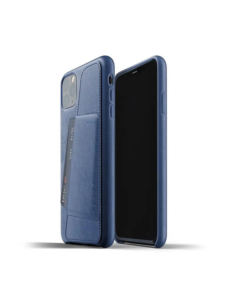 Mujjo Full Leather Wallet Case For Iphone 11 Pro Max Monaco Blue 1