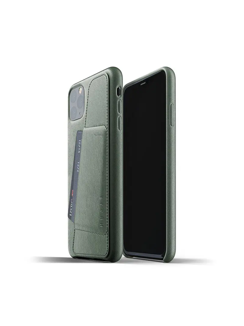 Mujjo Full Leather Wallet Case For Iphone 11 Pro Max Slate Green 1