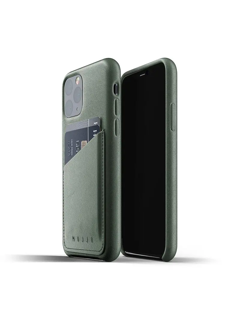Mujjo Full Leather Wallet Case For Iphone 11 Pro Slate Green 1