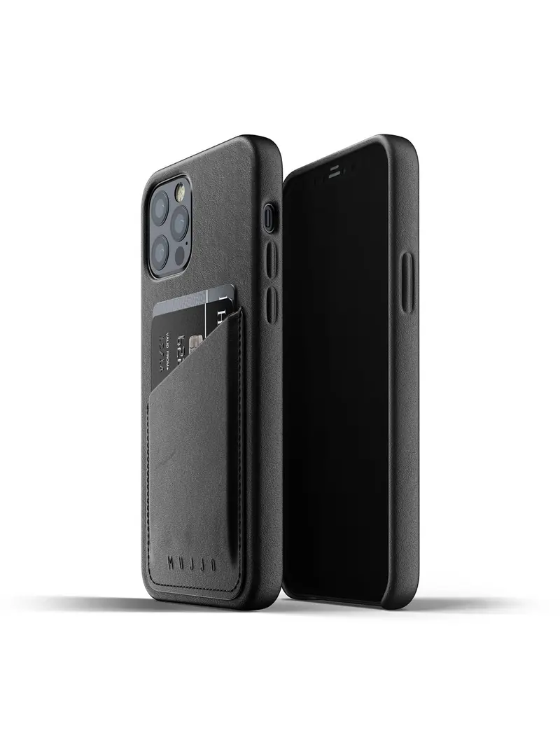 Mujjo Full Leather Wallet Case For Iphone 12 & 12 Pro Black 1