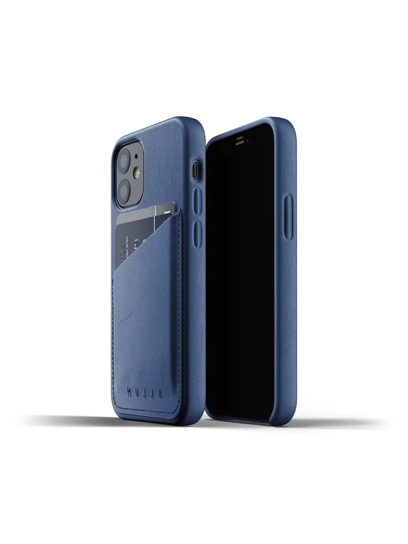 Mujjo Full Leather Wallet Case For Iphone 12 Mini Monaco Blue 1