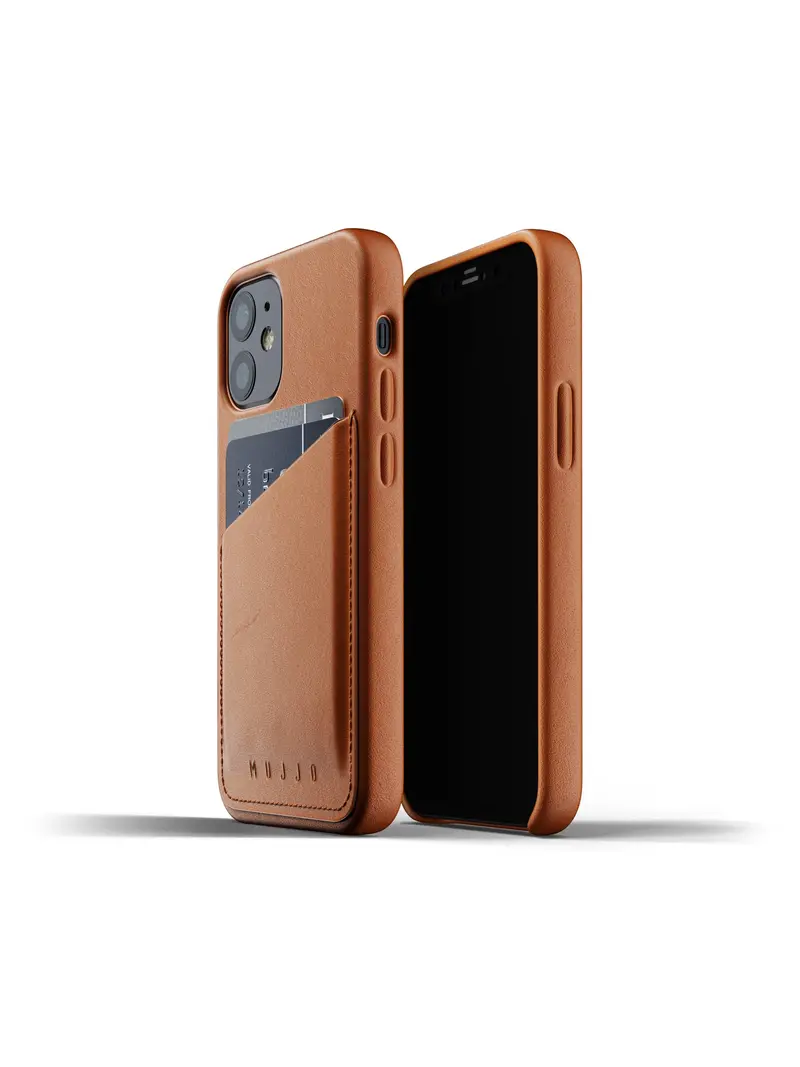 Mujjo Full Leather Wallet Case For Iphone 12 Mini Tan 1
